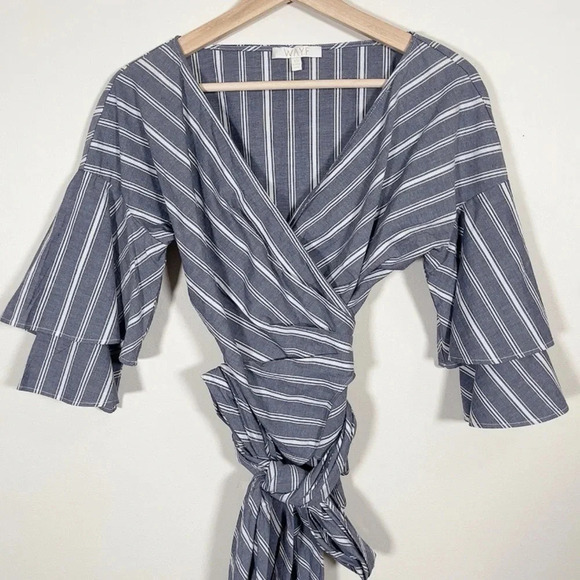 WAYF | STRIPED WRAP  TOP - Picture 2 of 10